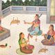 Mughal King & Queen Enjoying Music Canvas Painting