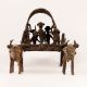 Vintage Brass Tribal Chariot Statue for Home Decor