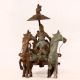 Vintage Lord Krishna & Arjun in Horse Brass Chariot