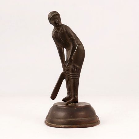 Vintage Brass Player Statue Playing Cricket for Home Decor