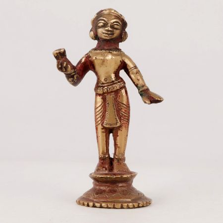 Small Brass Statue of Goddess Radha for Worship
