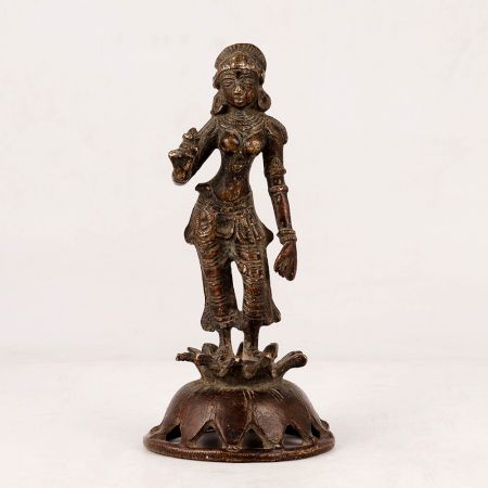 Handmade Hindu Goddess Parvati Brass Statue for Worship