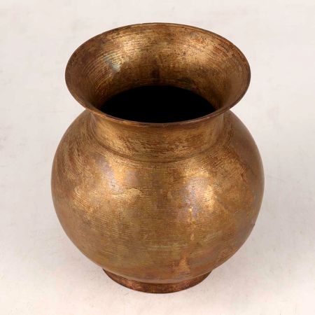 Antique Brown Brass Holy Water Pot for Rituals