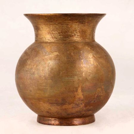 Antique Brown Brass Holy Water Pot for Rituals