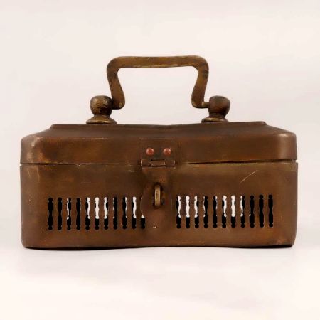 Handmade Vintage Brass Jewelry Box with Engraving