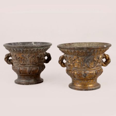 Vintage Metal Flower Pot for Decor in Pair of 2