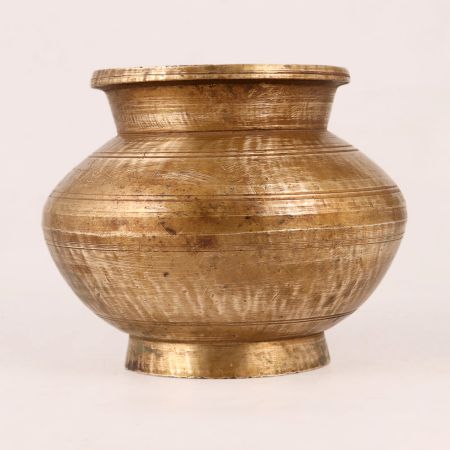 Handmade Brass Holy Pot in Antique Brown Finish