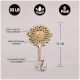 BrassÂ Sunflower Pattern Key Holder Hook Pack of 3