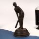 Vintage Brass Player Statue Playing Cricket for Home Decor