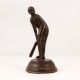Vintage Brass Player Statue Playing Cricket for Home Decor