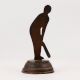 Vintage Brass Player Statue Playing Cricket for Home Decor