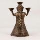 Vintage Doll Brass Oil Lamp in Antique Brown Finish