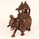 Handmade Copper Statue of Elephant with Howdah for Decor