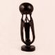 Handmade Dark Brown Wooden Statue in African Art