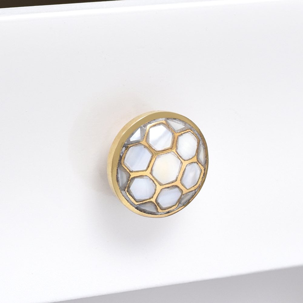 Golden Football Pattern Brass Metal Shell Knobs Online