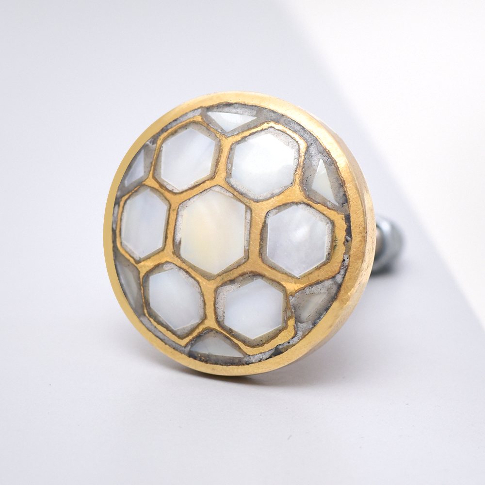 Golden Football Pattern Brass Metal Shell Knobs Online