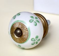 Pea Green Flower Knob