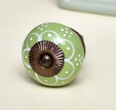 Lime Green Floral Knob