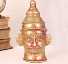 Vintage Brass Lord Shiva Head Plate for Decoration