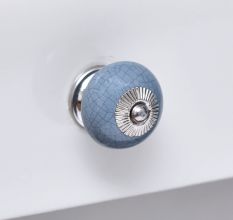 Grey Crackle Ceramic Drawer Knob