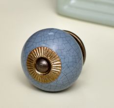Grey Crackle Ceramic Drawer Knob