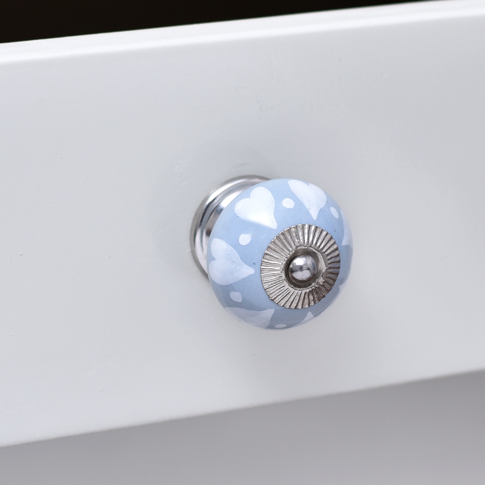 Dark Grey Heart Ceramic Floral Dresser Knob Online