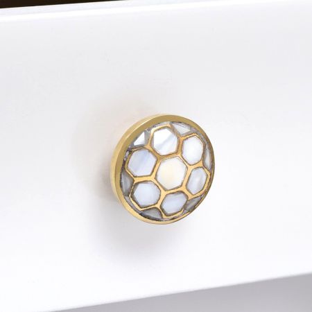 Golden Football Pattern Brass Metal Shell Knobs Online