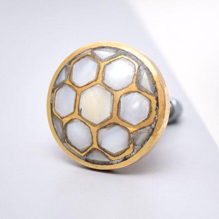 Golden Football Pattern Brass Metal Shell Knobs Online