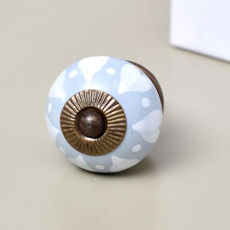 Dark Grey Heart Ceramic Floral Dresser Knob Online