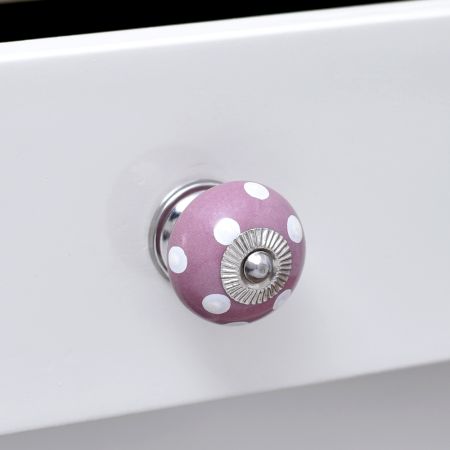 Purple Dotted Small Ceramic Knobs Online 