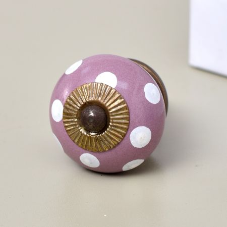 Purple Dotted Small Ceramic Knobs Online 