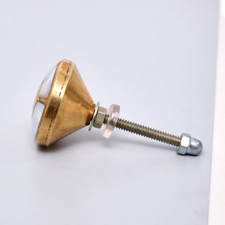 Round Golden Brass And shell Metal Cabinet Knobs