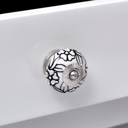 Black Flower Dresser Knob