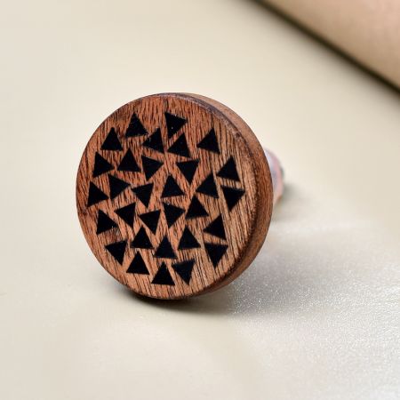Handcrafted Black and Brown Wooden Knob for Dresser