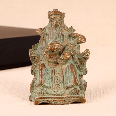 Handmade Vintage Brass Chinese God Statue