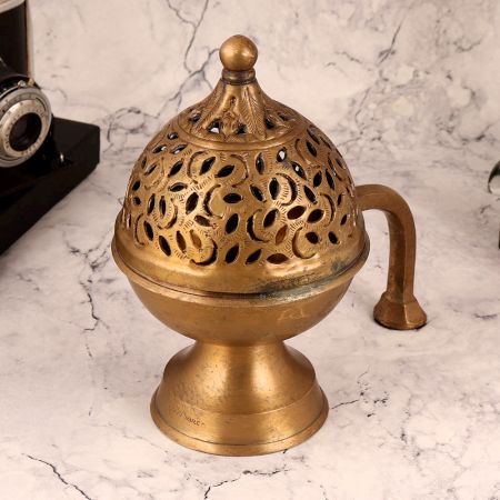 Premium Brass Incense Burner in Jali Work