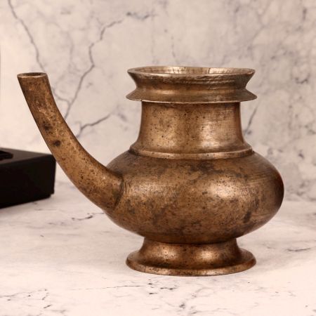 Handmade Brass Water Pot with Spout for Decor