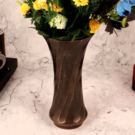 Vintage Brass Flower Pot for Home & Office Decor