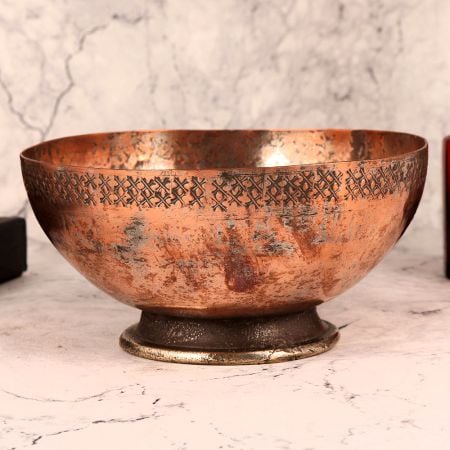 Handcrafted Vintage Bowl Made of Premium Copper
