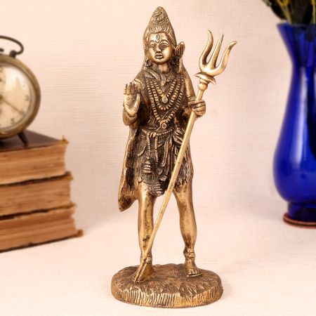 Handmade Lord Shiva Brass Statue for Worship