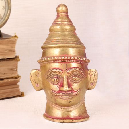 Vintage Brass Lord Shiva Head Plate for Decoration