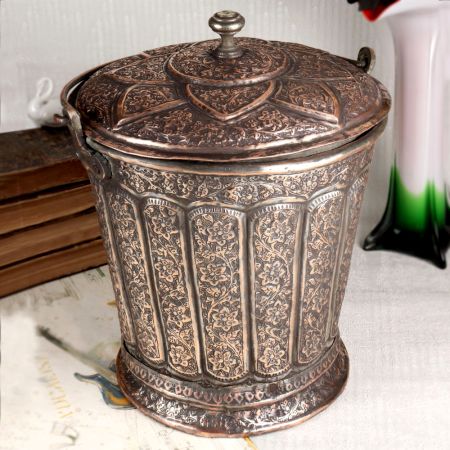 Beautiful Copper Bucket in Islamic Art for Home Decor