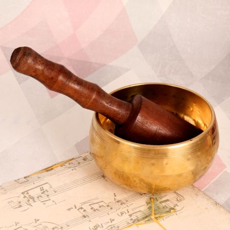 Antique Golden Singing Bowl Made of Premium Brass