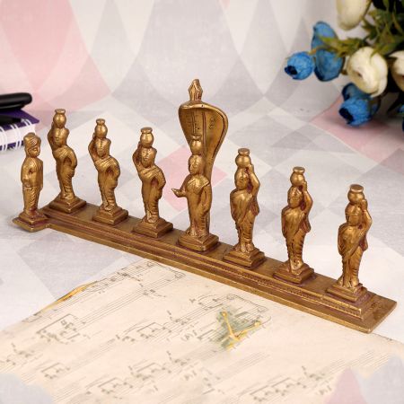 Handmade Premium Brass Statue of Eight Figures for Decor