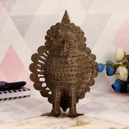 Bengali Art Owl Statue Made of High-Quality Brass