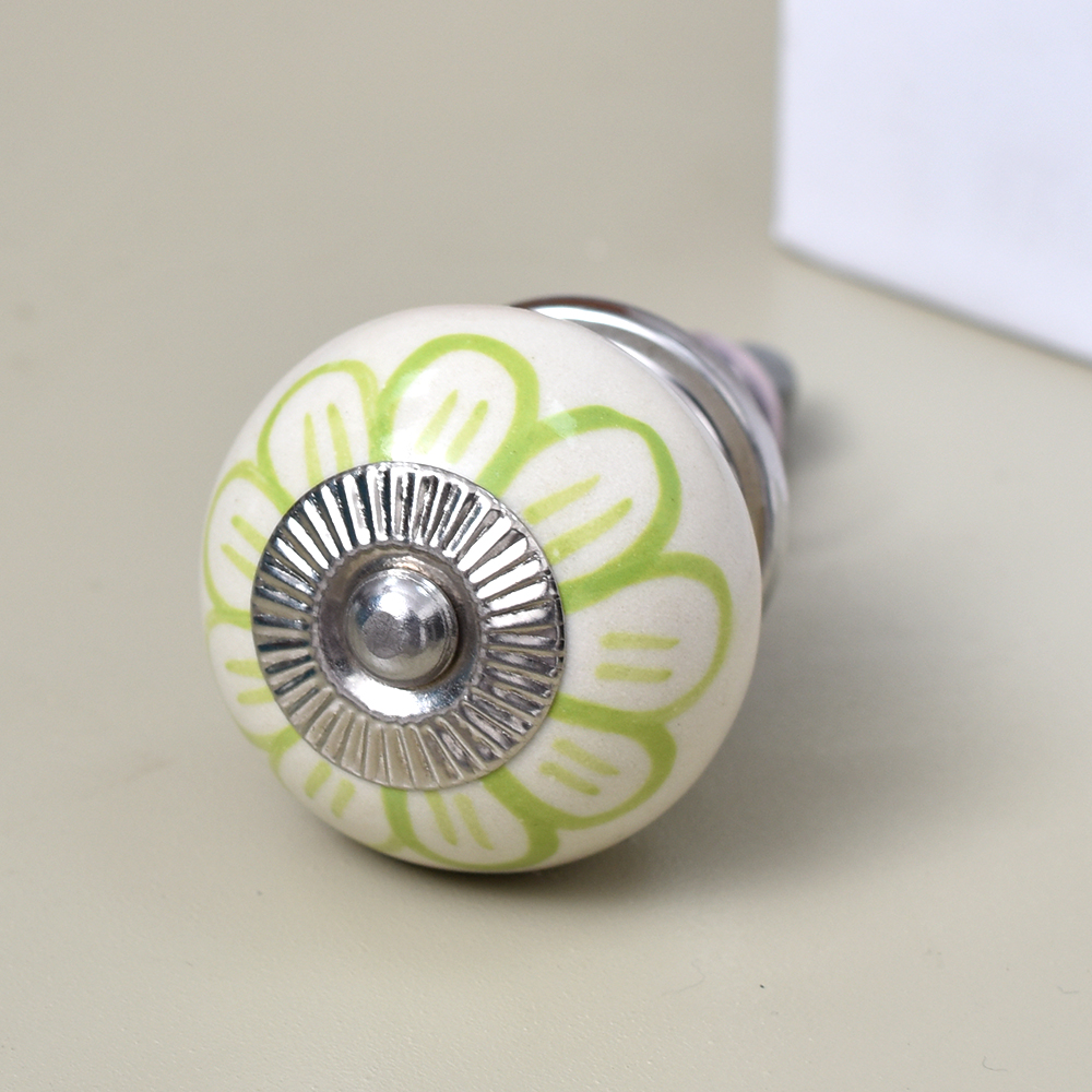 Lime Green Flower Knob