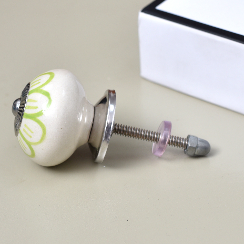 Lime Green Flower Knob