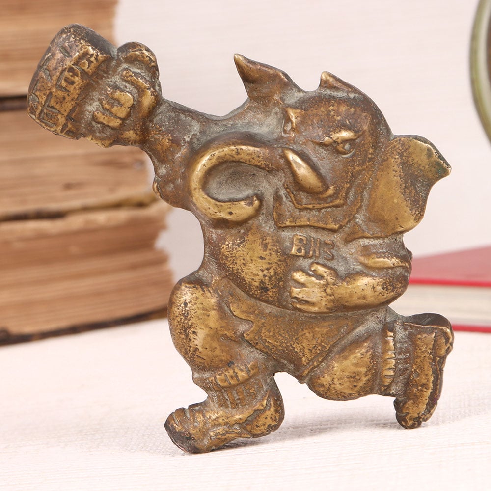 Vintage Brass Lord Ganesha Statue for Home Decor
