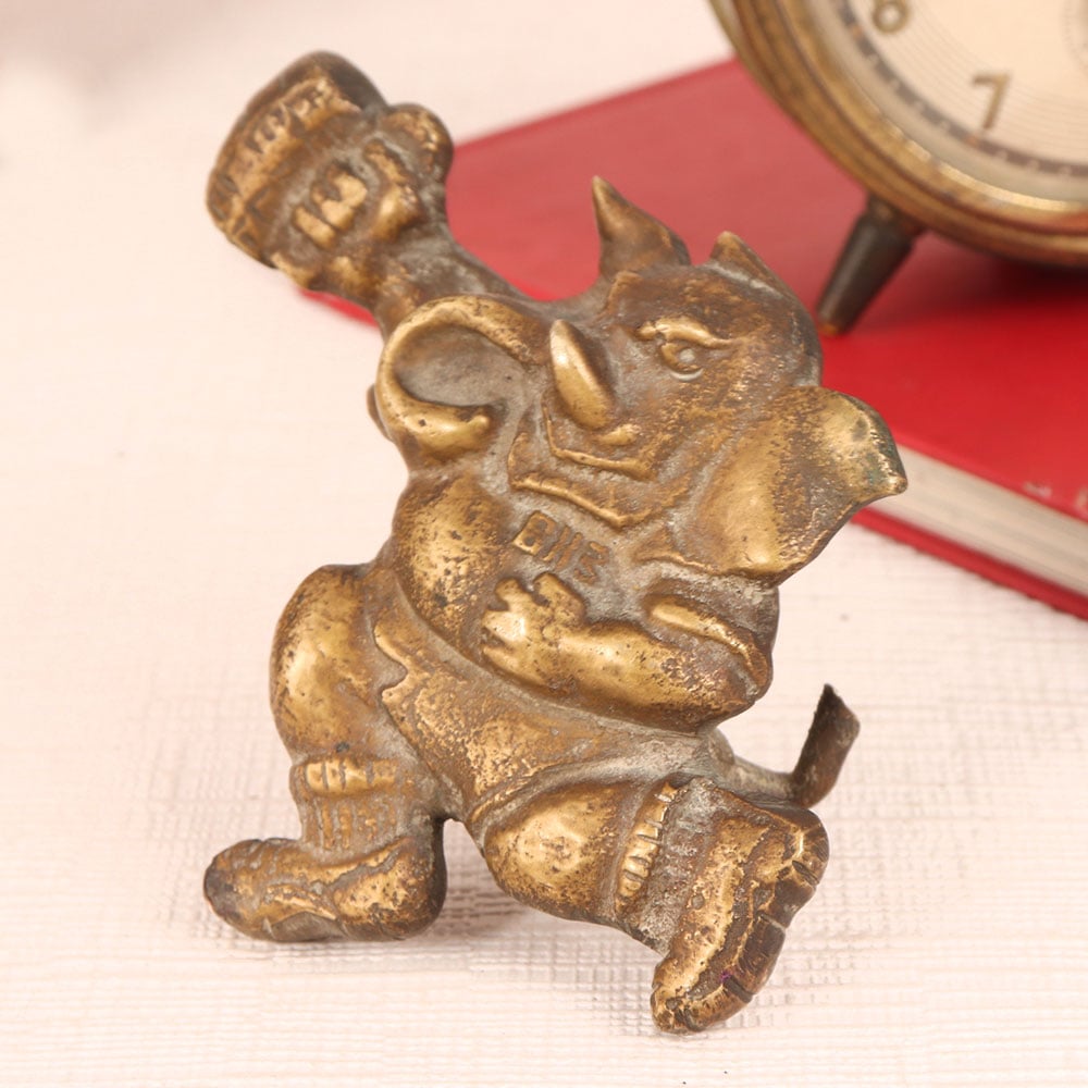 Vintage Brass Lord Ganesha Statue for Home Decor