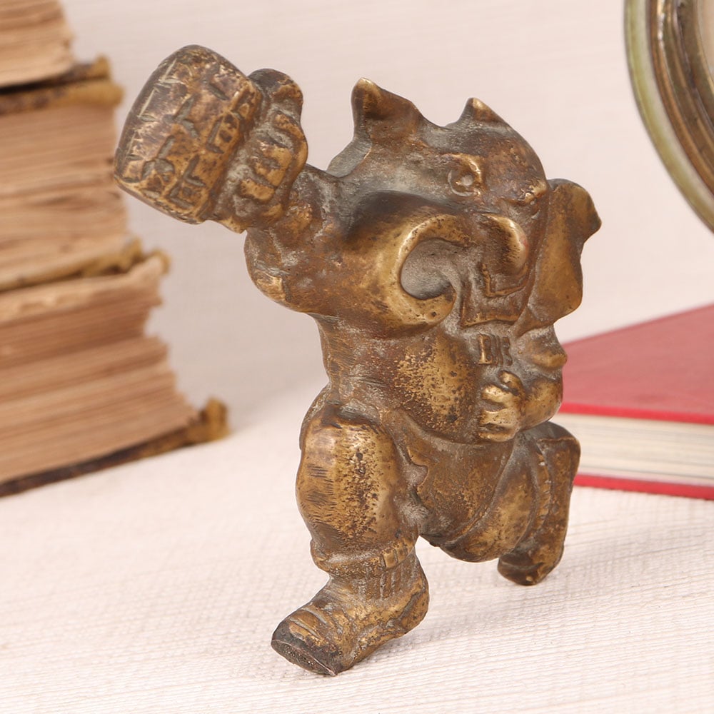 Vintage Brass Lord Ganesha Statue for Home Decor